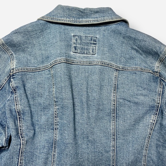 Live‎ A Little LAL Denim Jean Jacket XL Vintage Y2K Pearl Buttons 3/4 Sleeves - Picture 7 of 12